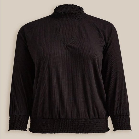 ❤️NWT VINTAGE TORRID TOP - CHOKER NECK - CUT OUT - SMOCKED HEM BLOUSE PLUS SIZE - Picture 9 of 14